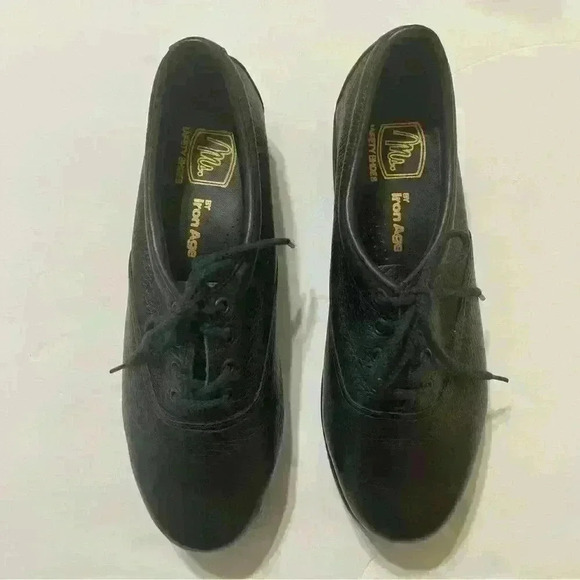 iron age Shoes - MS Safety Shoes by Iron Age Women Size 8 Black Safety Steel Toe Lace up Shoes